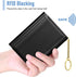 Women's Leather Wallet, RFID Blocking, Small Slim Trifold Wallet with 7 Card Slots & ID Window (Black)...
