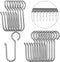 Jetec 60 Pcs Metal Curtain Track Hooks S Shaped Small Curtain Metal Drape Wire Hooks for Ceiling Drape Track (Silver)...