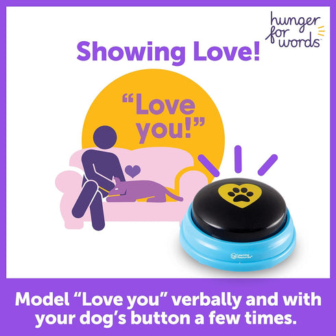 Hunger For Words Talking Pet Essential Words - 6 Piece Set Pre-Recorded Speech Buttons for Dogs, Dog Buttons for Communication...