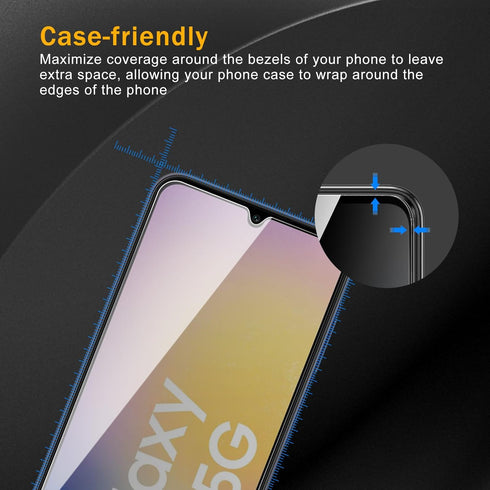 3 Pack Privacy Screen Protector for Samsung Galaxy A25 5G With 3 Pack Camera Lens Protector, Anti Spy Tempered Glass 9H Hardness, Black Protector ...