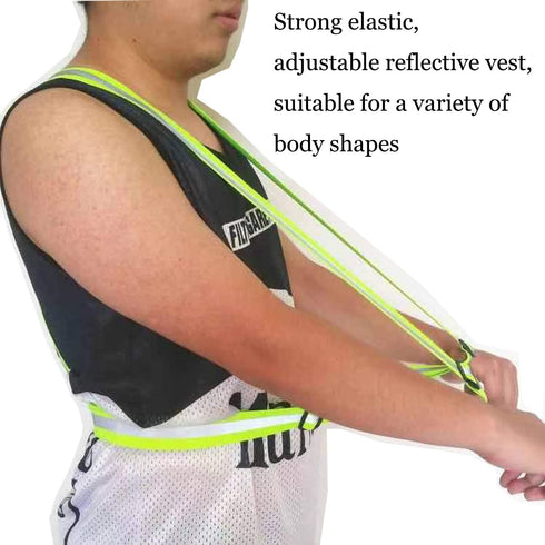 Reflective Safety Vest 2pcs - High Visibility Vest Adjustable Straps for Outdoor Jogging, Cycling, Walking and Riding...