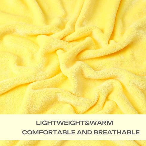 JIAHANNHA Yellow Fleece Throw Blanket 50"x60" for Adults, Super Soft Cozy Plush Velvet Throw Blanket for Couch Sofa Bed,Warm and Lightweight...
