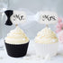 Fox Run Reusable Silicone Cupcake and Muffin Wrappers, Set of 12 Scalloped Black and White Bake Cups...