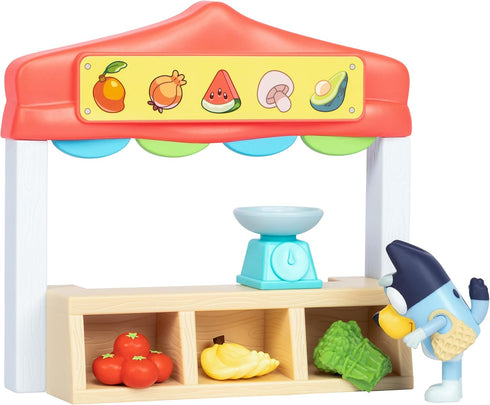 Bluey Mini Playsets Farmers Market Playset | includes Articulated Figure with Shopping Bag and Accessories | with Dollarbucks...