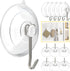 HangerSpace Suction Cup Hooks, Upgrade 1.77 Inches Clear PVC Window Suction Cups with Metal Hooks Removable Small Suction Cups for Glass Kitchen B...