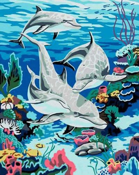 ARAZADR Stamped Cross Stitch Counted Kits Cross-Stitching Shark Patterns 11CT 3Strands Pre-Printed Fabric DIY Art Crafts Sewing Needlepoints Kit f...