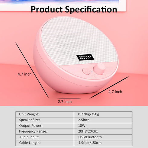 Jeecoo A10 USB Plug-N-Play Laptop Speakers Bluetooth Computer Speakers with Small & Portable, Easy-Access Volume Knob, Small Speaker for PC Deskto...