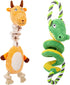 Squeaky Dog Toys, Tug of War Dog Toy for Large Dogs, Plush Puppy Toys with Pull Rope, Interactive Dog Toys for Small, Middle, and Big Dogs, Antelo...