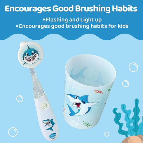 Lily's Home Kids Flashing Timer Toothbrush Kids with Soft Bristles, Rising Cup & Cover - Fun 2-Min Light-Up Brushing for Children - Toddler Toothb...