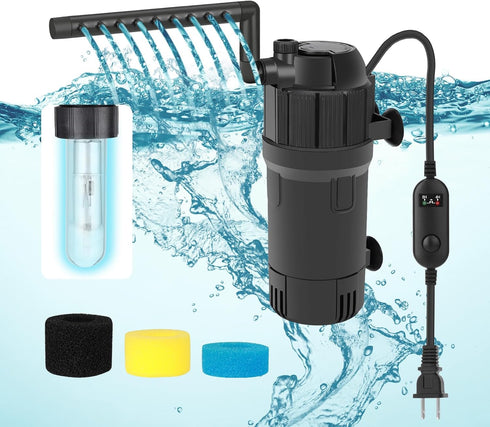 AquaMiracle Replacement Media for Aquarium Filter, Fish Tank Filter Replacement Parts, Including 1 x Light Bulb...