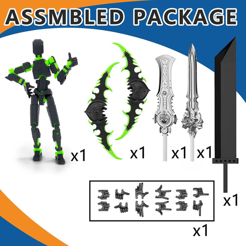 Assembled Lucky 13 Action Figures, Titan 13 Action Figure,3D Printed T13 Action Figure Multi-Jointed Movable, Dummy Hand Painted Figure, Desktop D...
