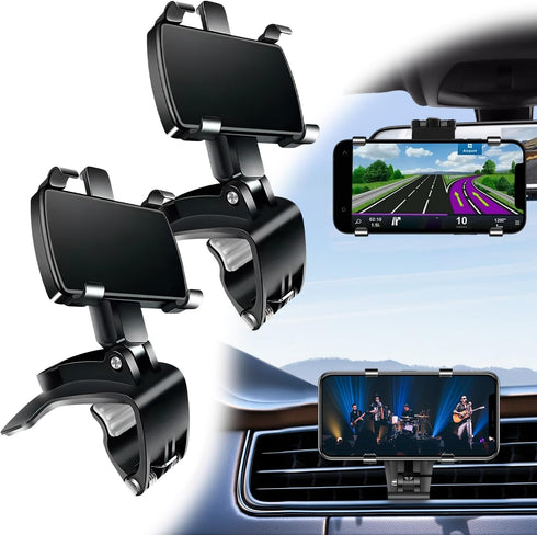 Lifegiverwise Phone Holder,Multifunctional Car Dashboard Mobile Phone Holder,360 Rotatable Retractable Phone Holder,Universal Car Sun Visor and Re...