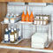2 Tier Under Sink Organizers and Storage Bathroom Organizer w Dividers and Lids, Snack Organizer for Pantry Pull Out Cabinet Organization for Kitc...