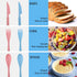 2 Sets Travel Utensils with Case,Reusable Utensils for Lunch Box,Plastic Knives Spoons and Forks Set,Portable Camping Utensil Set Cutlery Set for ...