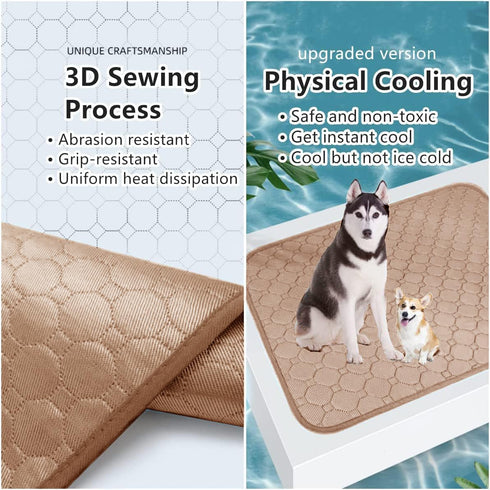 Dog Cooling Mat, Pet Cooling Mat for Dogs Cooling Blanket for Dogs Dog Cooling Pad for Kennels, Crates, Cars, Indoor & Outdoor Ice Silk Cooling Ma...