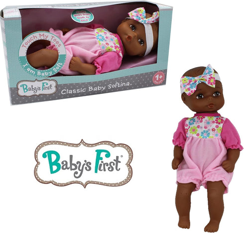 Baby's First Doll Classic Softina Jumper African-American, Machine Washable, Lifelike Features, for Ages 1+...