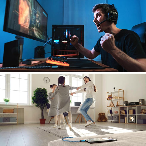 Headset Extension Cable 4 Pole TRRS Hi-Fi Sound Stereo Male to Female 3.5mm Audio Cable Headphone Jack Extender with Microphone for iPhone iPad Sm...