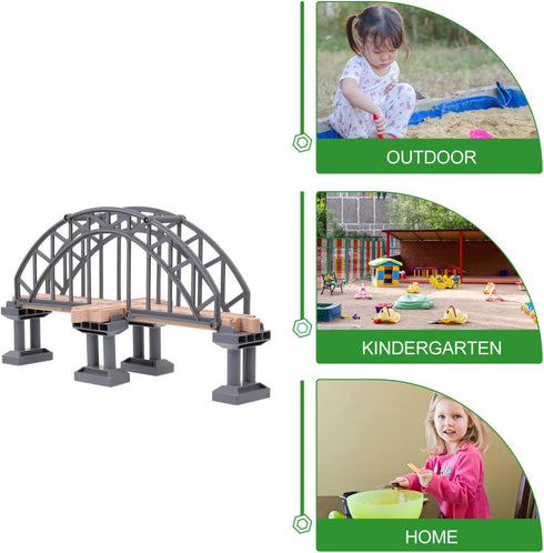 Toyvian Wooden Train Tracks Suspension Bridge Toy Children Train Railway Toy Wood Cross Railway Toys Train Scene Layout Props Toy Train Accessory ...