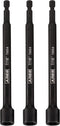 ARES 27010-3-Piece 7/16-Inch Magnetic Impact Nut Driver Bit Set - 6-Inch Length - Impact Grade Nut Setters with Industrial Strength Magnets...