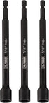 ARES 27010-3-Piece 7/16-Inch Magnetic Impact Nut Driver Bit Set - 6-Inch Length - Impact Grade Nut Setters with Industrial Strength Magnets...