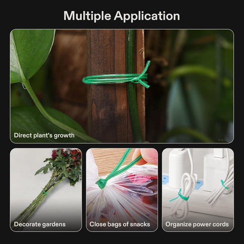 VIVOSUN 328 Feet (100m) PE-Coated Twist Ties, Garden Plant Ties with Cutter for Gardening, Outdoor Garden Twine Reuseable for Climbing Supporting ...