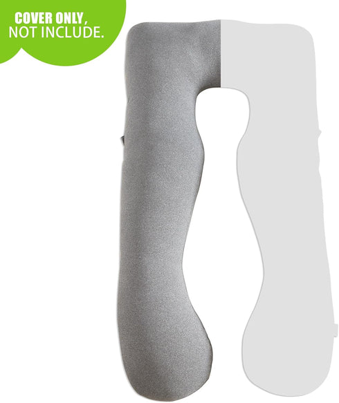 COSMOPLUS ?????????????????? ???????????? ?????????? U Shaped Full Body Pillow Case ?????????? for Maternity,Stretchy Cool Breathable Jersey Fabri...