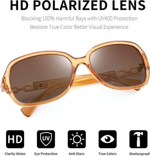 FEISEDY Vintage Square Polarized Sunglasses for Women UV400 Travel Driving Fashion Arcuate Sunglasses B2526...