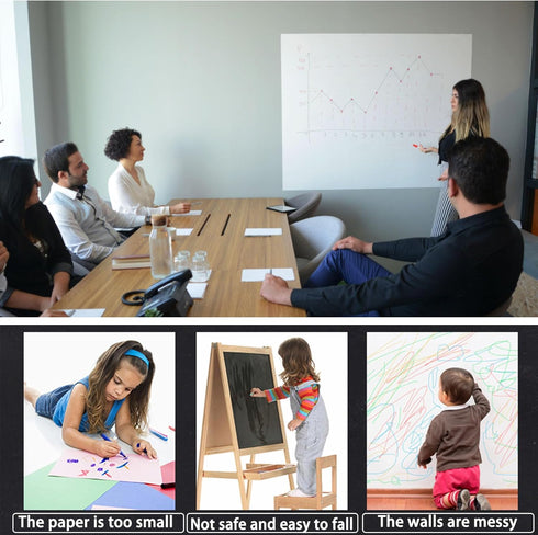 Whiteboard Wallpaper Peel and Stick Dry Erase Contact Paper Large 17.7×78.7'' White Board Paper for Wall Classroom Office Home Self Adhesive Dry E...