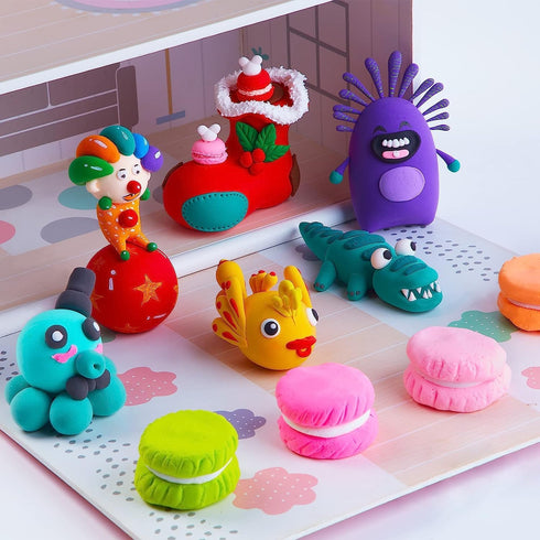 Modeling Clay Kit, 24 Colors Air Dry Clay for Kids, Magic Foam DIY Clay with Sculpting Tools, Ultra Light & Soft Clay, Safe & Non-Toxic Self Dryin...