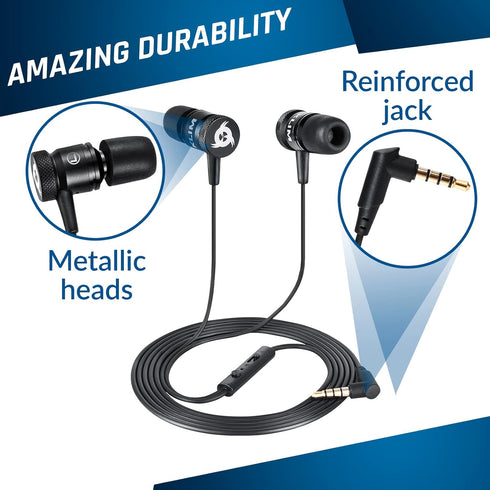KLIM Fusion Earbuds with Microphone + Long-Lasting Wired Ear Buds + 5 Years Warranty - Innovative: in-Ear with Memory Foam + Earphones with Mic an...