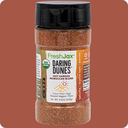FreshJax Daring Dunes Hot Moroccan Harissa Spice Blend (4.0 oz Large Bottle) Non GMO, Gluten Free, Keto, Paleo, No Preservatives Harissa Seasoning...
