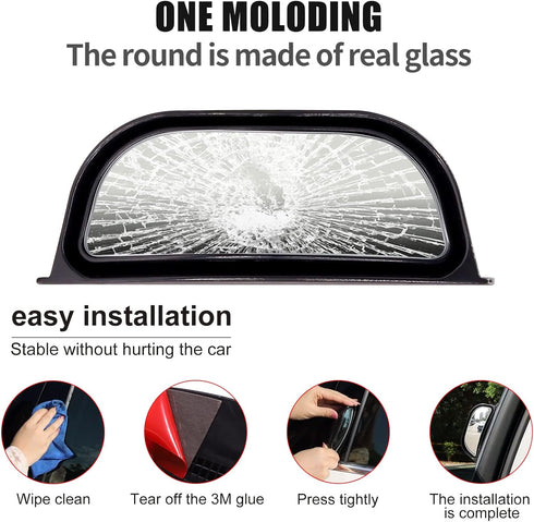 Car Blind Spot Rearview Mirror, Rear Seat Auxiliary Mirror for Second Row Car Door Safely Get-Off...