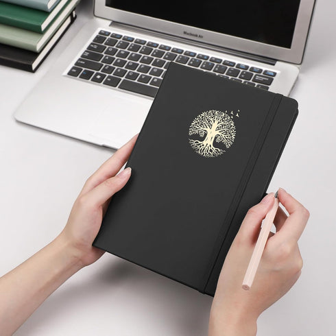 AHGXG Lined Journal Notebook for Women Men, A5 Hardcover Leather Journals for Writing, 192 Numbered Pages Daily Journal, College Ruled Notebook fo...