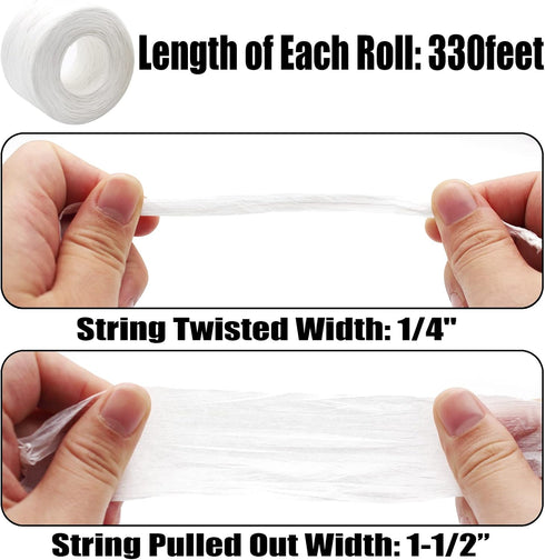 Anvin 2 Rolls Natural Raffia Paper Ribbon Matte Twine Raffia Ribbon Paper Decorative String for Festival Gift Wrapping, Crafts and DIY 1/4" Wide b...