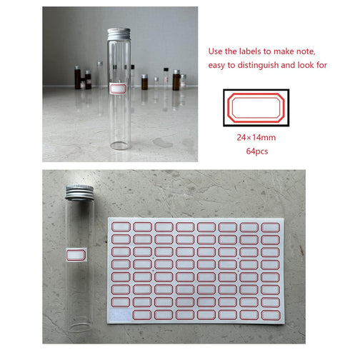 80ml Glass Clear Test Tubes with Screw Caps and Plastic Stoppers, Liquid Sample Vial, Leak-Proof Flat Test Tubes, 6PCS...