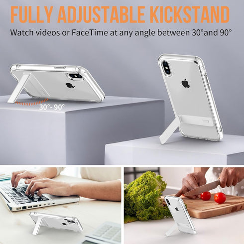 for Iphone X Case with Stand Clear?iPhone Xs Phone Case with Kickstand?Iphone X Thin Transparent Case?5.8 Inch...
