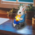 Cute Bunny Garden Statue Home Decor Mom Present Fairy Garden Accessories Outdoor Figurine Lights Solar Garden Rabbit Decor Art Housewarming Presen...