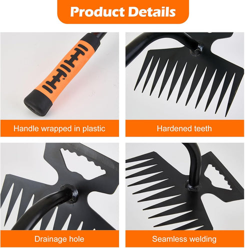 2024 New Gardening Hand Weeder Tools, Weeding Artifact Uproot Weeding Tools, Manganese Steel Weed Remover Tool Hand Weed Puller, for Yard and Gard...