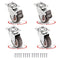 Small Caster Wheels 2 Inch Low Profile Swivel Casters with 2 Brakes, Steel Top Plate, No Noise Ball Bearing Rubber Rolling Mini Wheels for Furnitu...