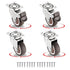Small Caster Wheels 2 Inch Low Profile Swivel Casters with 2 Brakes, Steel Top Plate, No Noise Ball Bearing Rubber Rolling Mini Wheels for Furnitu...