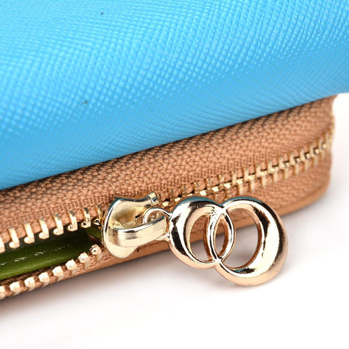Clutch Wallet with Wristlet and Crossbody Strap for Smartphones or Phablets up to 5.7 Inch - Carrying Case - Frustration-Free Packaging - Light Bl...