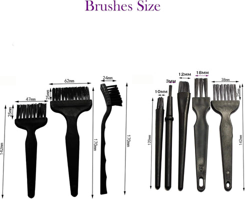 Small Anti Static ESD Safe Cleaning Dust Brush Kit for Phone Computer Keyboard Laptop Screen Camera Lens,ESD Precision Plastic Tweezers Set,Microf...