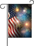 ALAZA Duble Sided Celebrate Patriotic Independence Fireworks USA Memorial Day Fourth of July Celebration Polyester Garden Flag Banner 12 x 18 Inch...