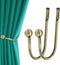 Curtain Holdback, 2 Pcs Wall Mounted Drapery Tiebacks with Screws, Heavy Duty Metal Decorative Window Drapery Holder Curtain Hook, Brass...