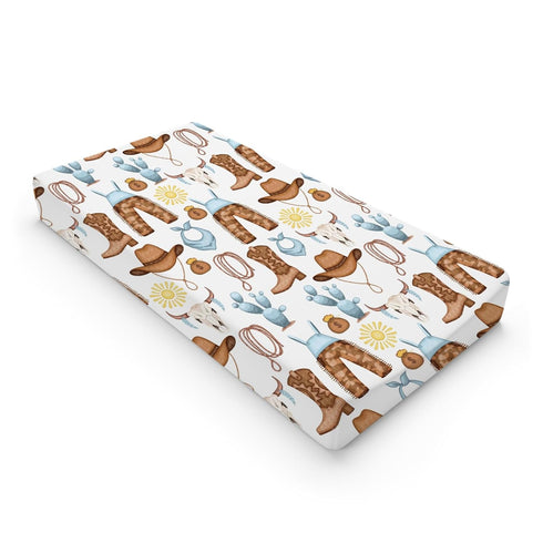 Western Cowboy Baby Changing Pad Cover for Boys & Girls 32''x16'' Desert Cowboy Hat Boot Sun Cactus Unisex Fitted Changing Table Mats Sheets Soft ...