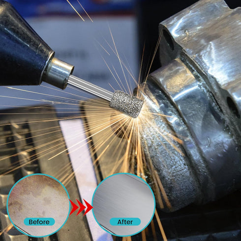 Stone Carving Set Diamond Burr Bits Compatible with Dremel, 46Grit 150Grit 24PCS Polishing Kits Rotary Tools Accessories with 1/8'' Shank for Engr...