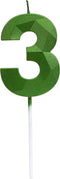 Green Happy Birthday Cake Candles,Wedding Cake Number Candles,3D Design Cake Topper Decoration for Party (Green Number 3)...