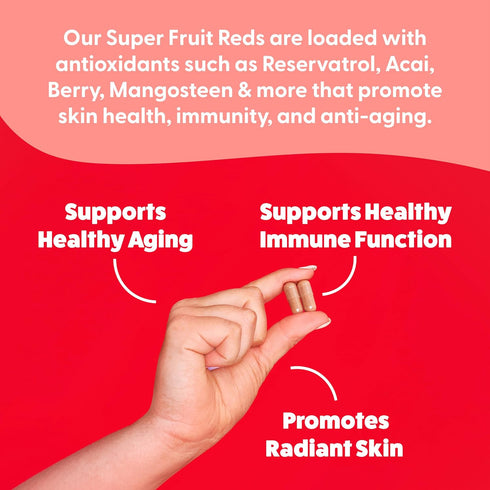 Feel Great Vitamins Superfruit Reds – Antioxidant Superfood with Polyphenols for Anti-Aging & Immune Support – Acai, Mangosteen, Pomegranate, Blue...