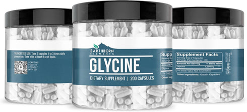 Earthborn Elements Glycine 200 Capsules, Pure & Undiluted, No Additives...