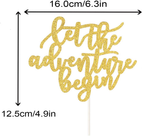 Let the Adventure Begin Cake Topper for Graduation Party Going Away Travel Themed Wedding Party Decorations...